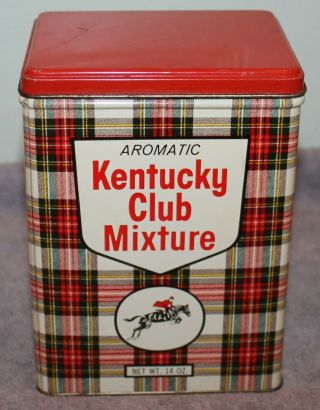 Vintage Kentucky Club Tobacco Tin Large 14 0unce