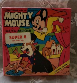 Vintage 8 Mighty Mouse And The Magician Cartoon Movie Film 8mm