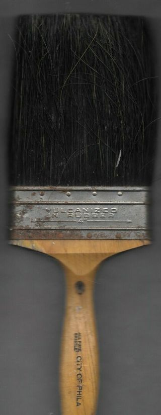 Vintage 4 " Paint Brush Imperial Vulcanized In Rubber City Of Phila.  Pure Bristle