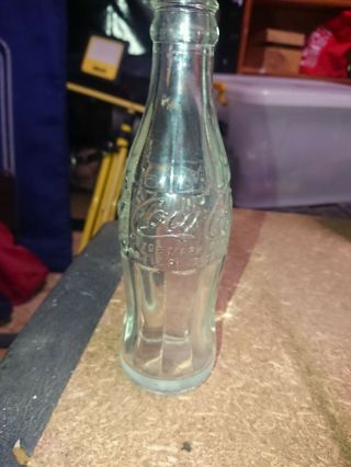 Vintage Clear Glass Embossed Coca - Cola Bottle (f)