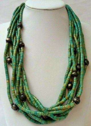 Stunning Vintage Estate Chunky Assorted Bead 25 " Necklace 2396z