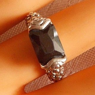 Vintage Sterling Silver & Onyx Ring Size 5.  75 Very Pretty