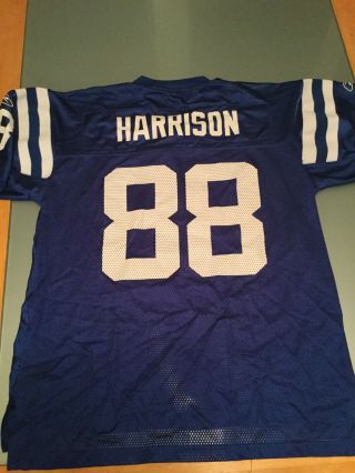 Vintage Indianapolis Colts Marvin Harrison Jersey Reebok Nfl Blue Classic Large