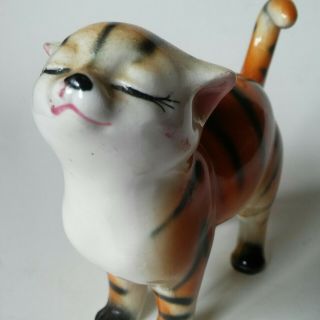 Vintage Ceramic Tabby Cat Figurine