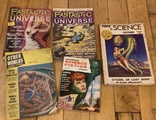 5 Vintage Magazines 1950s Pulp Science Fiction Fantasy Sci - Fi Fantastic Stories