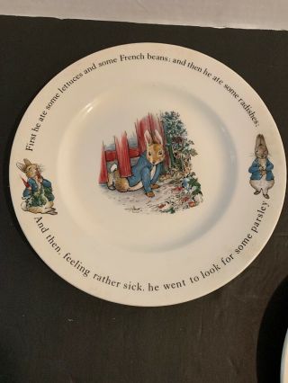 Vintage Wedgwood Of Etruria England 8 " Peter Rabbit Plate Off White