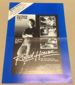 " Road House " Patrick Swayze Kelly Lynch Elliot Vtg 1989 Danish Press Release Kit