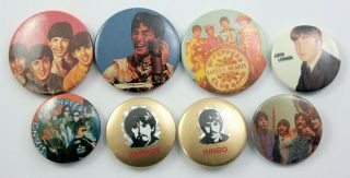 The Beatles Badges 8 X Vintage Beatles Pin Badges John George Ringo