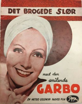 The Painted Veil Greta Garbo Herbert Marshall 1934 Vtg Old Danish Movie Program