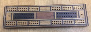 Vintage Wooden Cribbage Board Eleven Inches X Three Inches