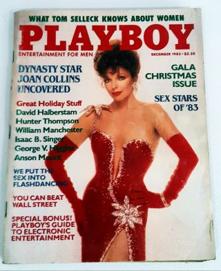 Vintage Playboy Dec.  1983.  Joan Collins Cover & Nude Pictorial.  Hunter Thompson
