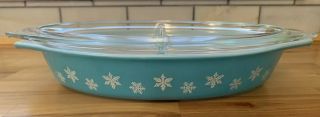 Vintage Pyrex Snowflake Casserole Dish With Lid
