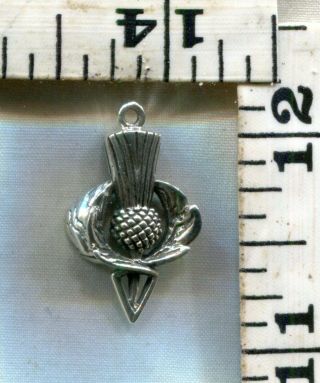 Vintage Sterling Bracelet Charm Much Better 3d Thistle For You 2 Of 3 $14.  99