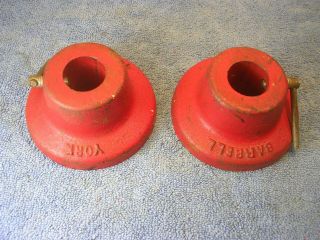 Vintage Pair York Red Standard Barbell 1 " Outer Collars -