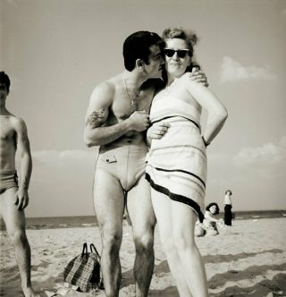 Vintage Amateur Pinup Negative 1950s Sexy Beach Play