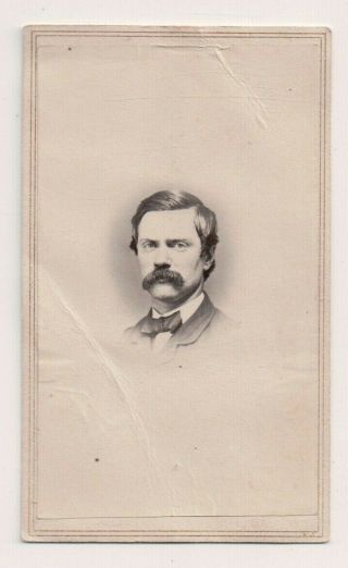 Vintage Cdv Captain J.  Thompson Of Connecticut Civil War Era Tax Stamp Waite Ph