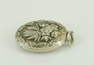 Vintage Sterling Silver Floral Double Sided Pendant 3