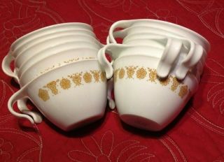 Vintage Corelle Hooked Coffee/tea Cups Gold Butterfly Gold Set Of 12