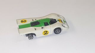 Vintage Aurora Afx Ho Slot Car Green White 2 Porsche 917 Lighted Aurora Afx