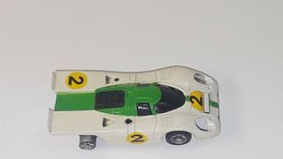 Vintage Aurora AFX HO SLOT CAR Green White 2 Porsche 917 Lighted Aurora AFX 2