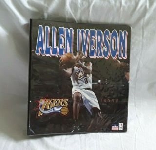 Vintage 1998 Allen Iverson 76ers Basketball 3 Ring Binder Folder / Trappers.
