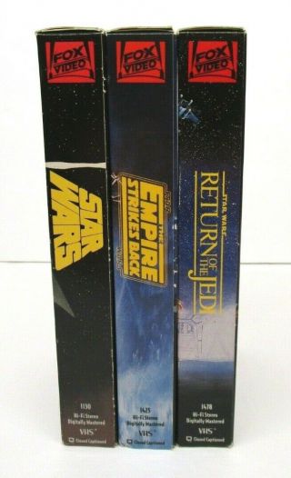Star Wars Vintage Trilogy CBS FOX VHS Tapes Empire Strikes Back Jedi 2