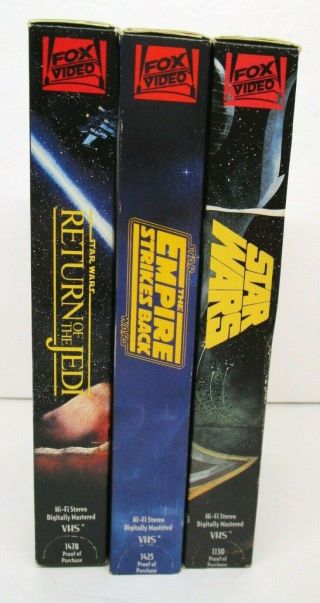 Star Wars Vintage Trilogy CBS FOX VHS Tapes Empire Strikes Back Jedi 3