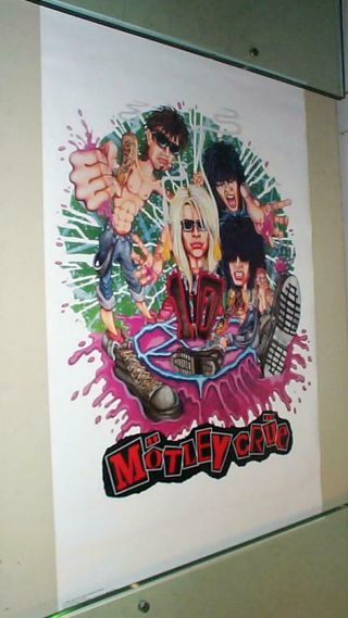 Motley Crue Cartoon 1992 Vintage Poster Only One