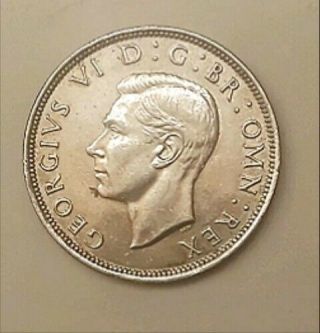 Zealand Nz 1943 Half Crown Old Coin Silver Georgivs Vintage Foreign World