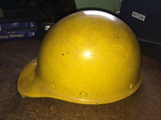Vintage MSA Yellow Safety Hard Hat / Helmet 3