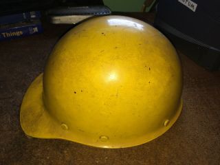 Vintage MSA Yellow Safety Hard Hat / Helmet 4