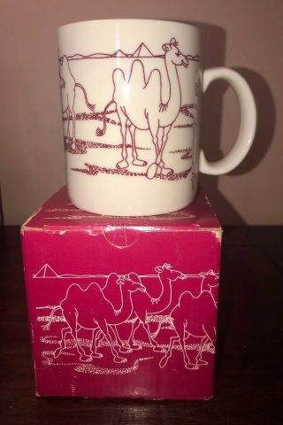 Vintage Papel Viva La Difference Red Camel Ceramic Coffee Mug Cup W/box