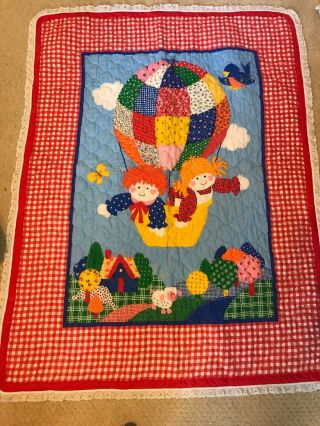 Vintage Raggedy Ann And Andy Throw/quilt