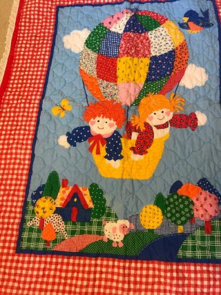Vintage Raggedy Ann and Andy Throw/quilt 2