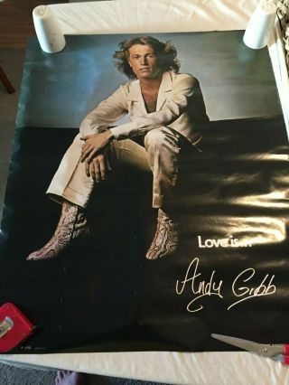 Vintage 1978 Love Is Andy Gibb Poster Old Stock Nos Music