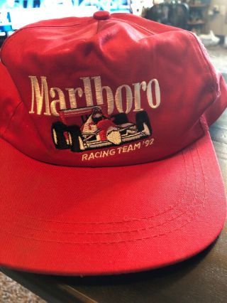 Vintage 90s Marlboro Racing Snapback Cap Formula One F1 Indycar Red Hat