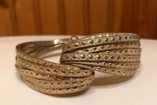 Napier Vintage Signed Gold Cuff Bracelet