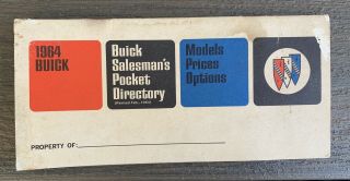Vtg 1964 Buick Salesman’s Pocket Director Dealer Advertising