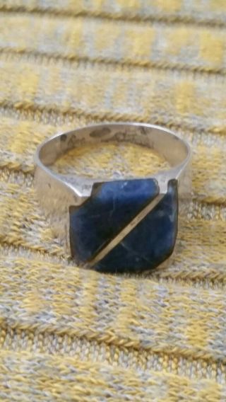 Vintage Old Pawn Sterling Lapis/malachite Ring,  Size 8.  75