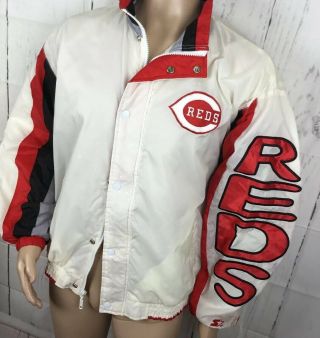 Vintage Cincinnati Reds Jacket Windbreaker Starter Retro 90s Spell Out Men Sz L