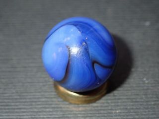 Vintage Marbles Christensen Agate CAC Blue UV Reactive Swirl 39/64 
