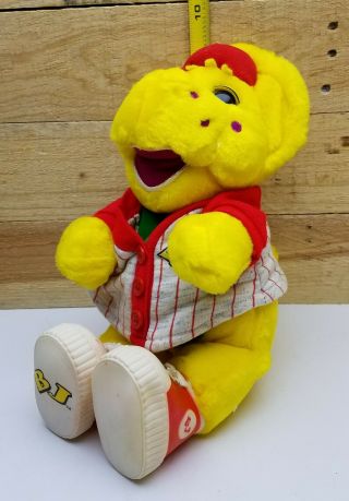 Vintage 1994 Barney & Friends Bj Yellow Plush Dinosaur Stuffed Animal With Shirt