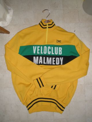 Vintage Decca/belgium Bike Sweater Veloclub Malmedy Sz 40/large Unique