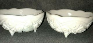 Vintage White Milk Glass Bowl Candy Dish Set Of Two