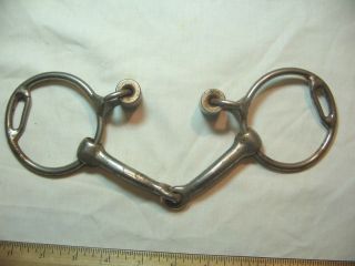 Vintage Loose O - Ring Horse Mouth Bit - Very Unique With Belt Loops And Rollers