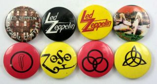Led Zeppelin Button Badges 8 X Vintage Led Zeppelin Pin Badges Robert Plant