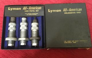 Vintage Lyman All American A - A Reloading Dies 3 Set Pistol 38 Special 357 Magnum