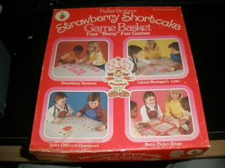 Vintage 1981 Strawberry Shortcake Game Basket Parker Brothers Bingo Board