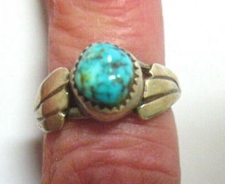 Sterling Silver Turquoise Vintage Ring Size 4.  5 3 Grams