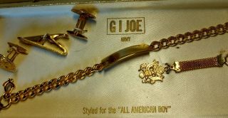 Vtg G I Joe,  Jewelry Set for Boys - Cufflinks,  Bracelet,  Tie Clip,  Keychain - I O B 2